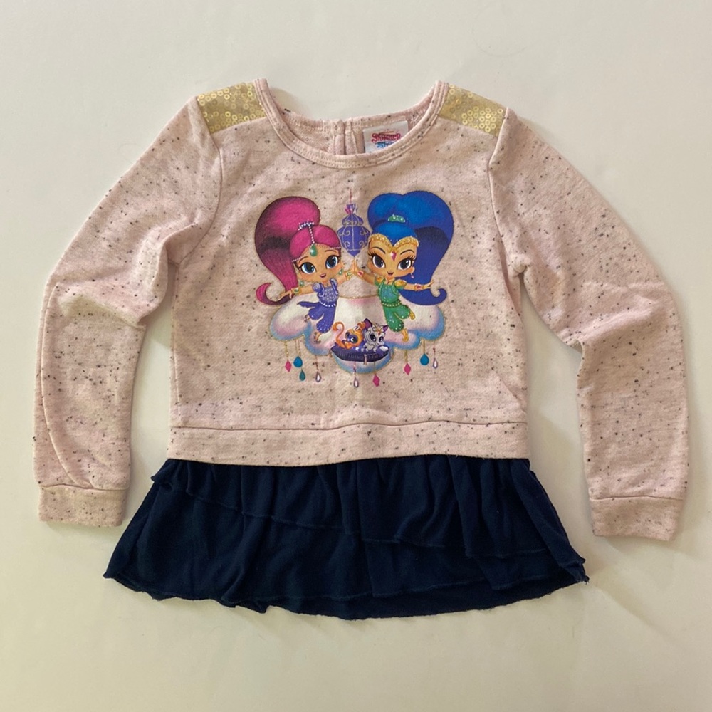 Nickelodeon Shimmer and Shine Pink & Navy Layered Sweatshirt